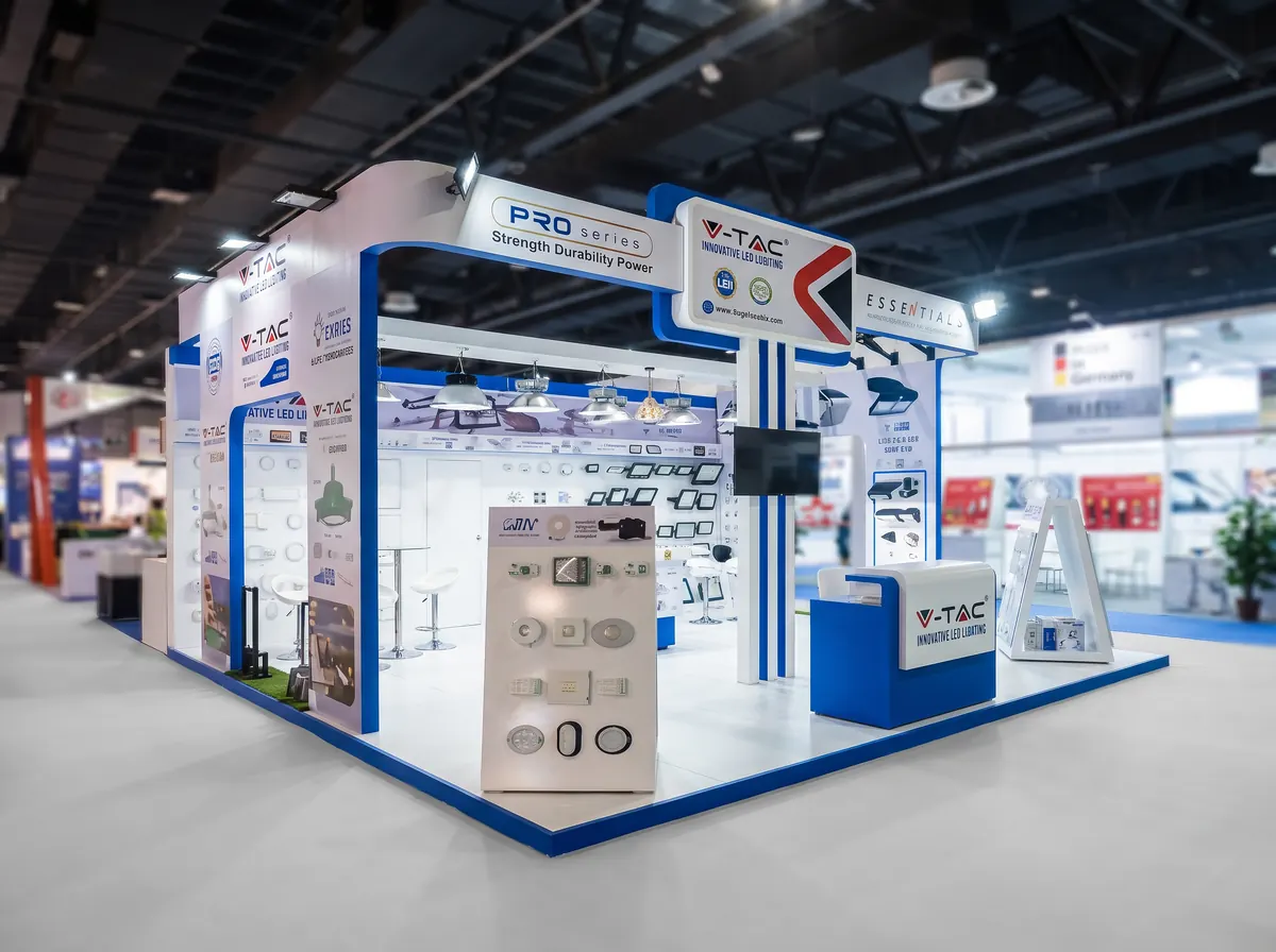The built V-TAC stand at the exhibition